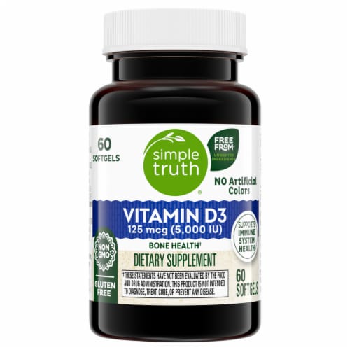 Simple Truth® Vitamin D3 Softgels 125mcg Perspective: front