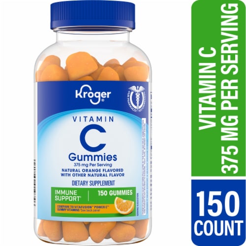 Kroger® Vitamin C Gummies Orange 375mg Perspective: front