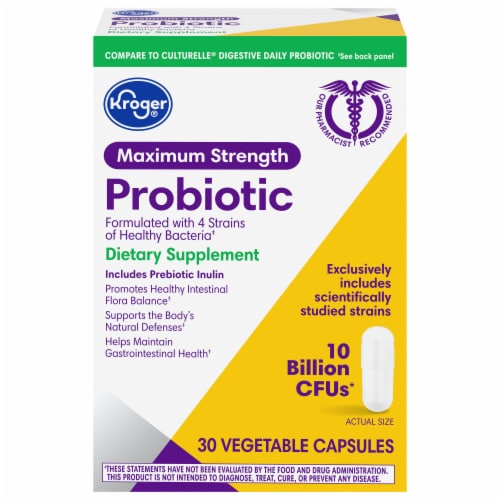 Kroger® Maximum Strength Probiotic Dietary Supplement Perspective: front