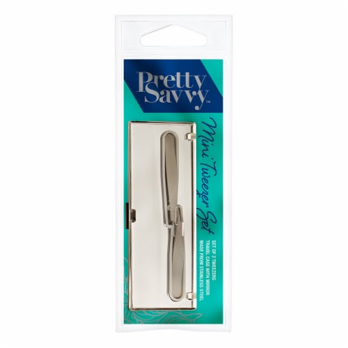 Pretty Savvy™ Mini Tweezer & Mirror Perspective: front
