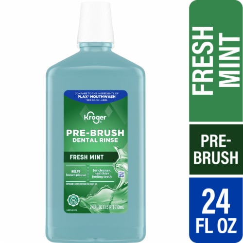 Kroger® Pre-Brush Dental Rinse Mouthwash Fresh Mint Perspective: front