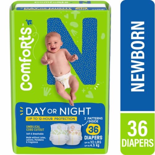 Comforts™ Day or Night Baby Diapers Newborn (<10 lbs) Perspective: front