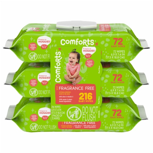 Comforts™ Fragrance Free Baby Wipes Perspective: front