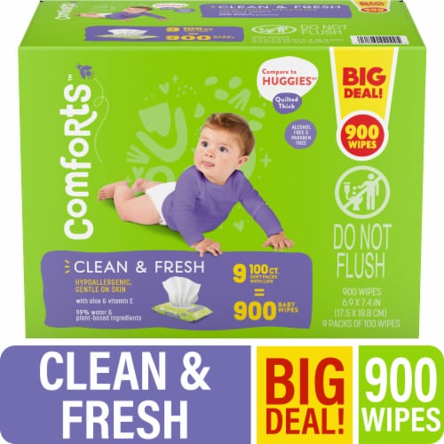 Comforts™ Clean Scent Baby Wipes BIG DEAL! Perspective: front