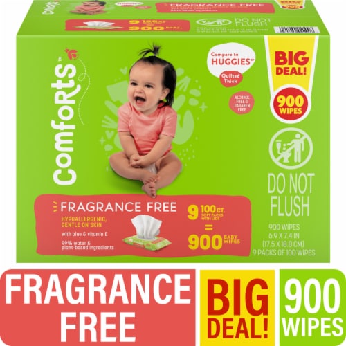 Comforts™ Fragrance Free Baby Wipes BIG DEAL! Perspective: front