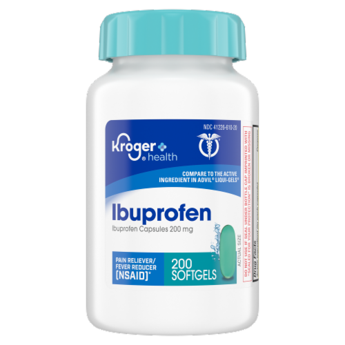 Kroger® Health Ibuprofen Softgels 200mg Perspective: front
