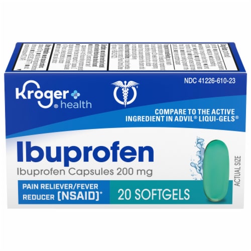 Kroger® Ibuprofen Softgels 200mg Perspective: front