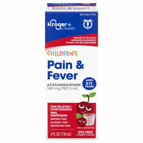 Kroger® Health Children's Pain & Fever Cherry 160 mg Perspective: front