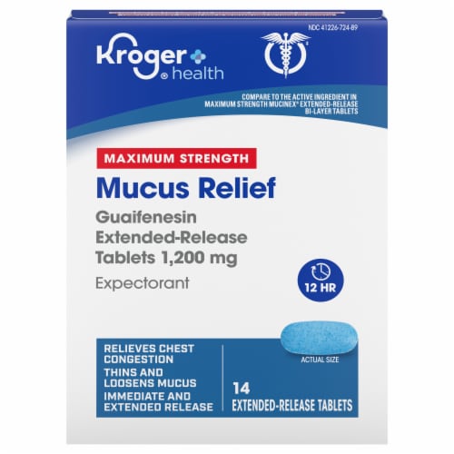 Kroger® Health Maximum Strength Mucus Relief Guaifenesin Tablets Perspective: front