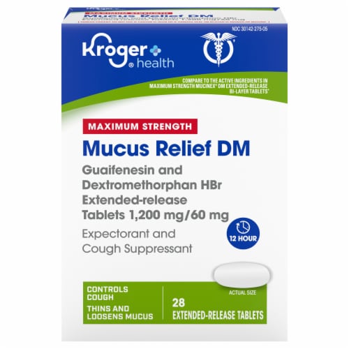 Kroger® Health Maximum Strength Mucus Relief Guaifenesin DM Tablets Perspective: front