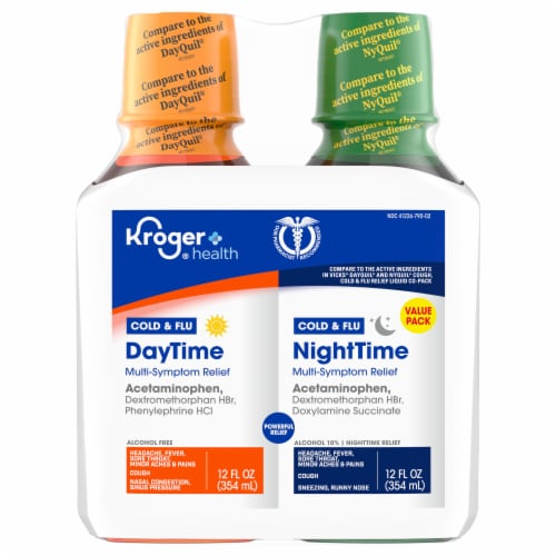 Kroger® Cold & Flu Daytime & Nighttime Multi-Symptom Relief Perspective: front