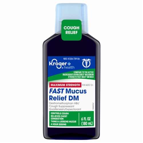 Kroger® Fast Mucus Relief Dextromethorphan Maximum Strength Liquid Perspective: front