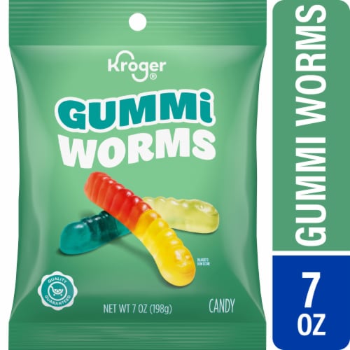 Kroger Gummi Worms Candy Bag Perspective: front