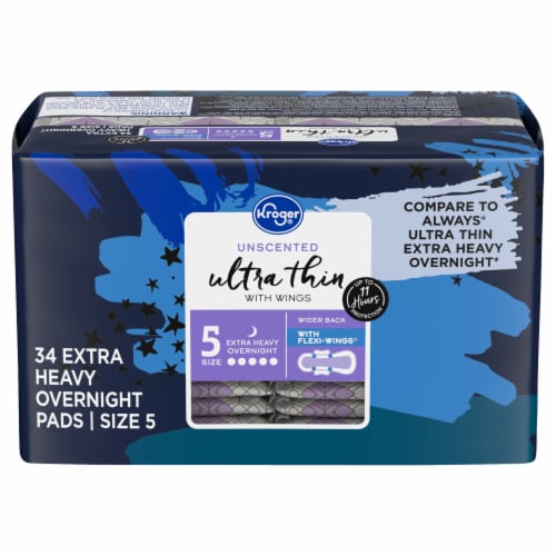 Kroger® Ultra Thin Overnight Pads Extra Heavy Unscented Perspective: front