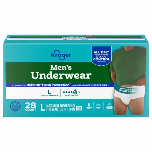 Kroger® Men's Maximum Absorbency Underwear Perspective: front