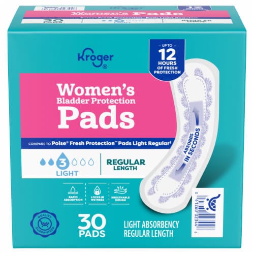 Kroger® Light Absorbency Regular Length Pads Perspective: front