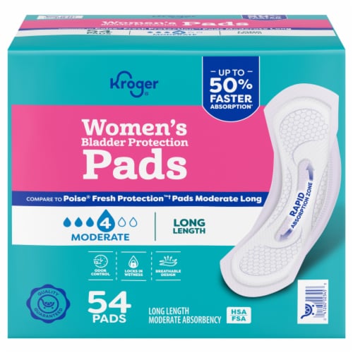 Kroger® Moderate Absorbency Long Length Pad Perspective: front