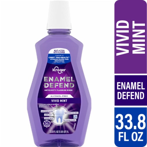 Kroger® Vivid Mint Alcohol-Free Fluoride Mouthwash Perspective: front