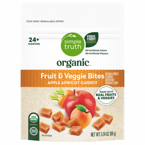 Simple Truth Organic® Fruit & Veggie Bites Apple Apricot Carrot Perspective: front