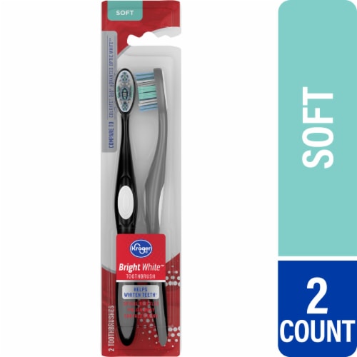 Kroger® Bright White™ Toothbrushes with Soft Bristles Perspective: front