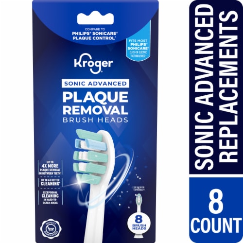 Kroger® Sonic Advanced Plaque Removal Electric Toothbrush Replacement Brush Heads Perspective: front