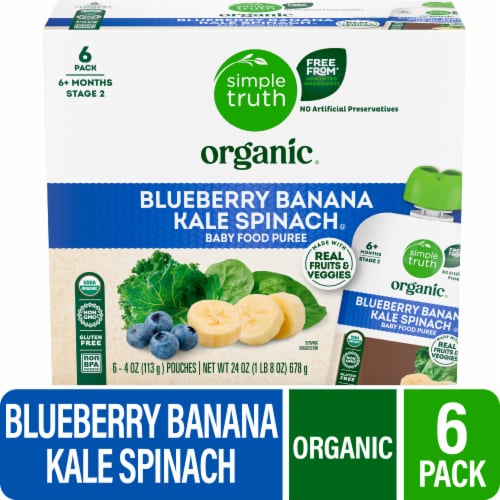 Simple Truth Organic® Blueberry Banana Kale Spinach Pouch Perspective: front