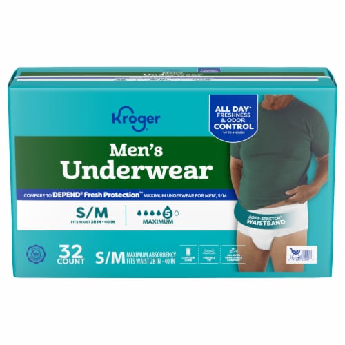 Kroger® Men's Maximum Absorbency Underwear - Small / Medium Perspective: front