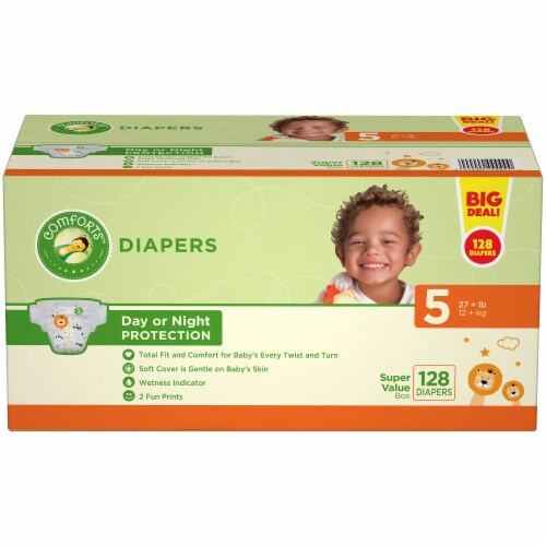 Comforts™ Day or Night Baby Diapers Size 5 Perspective: front