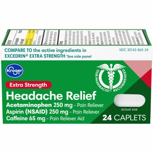 Kroger® Extra Strength Headache Relief Caplets Perspective: front