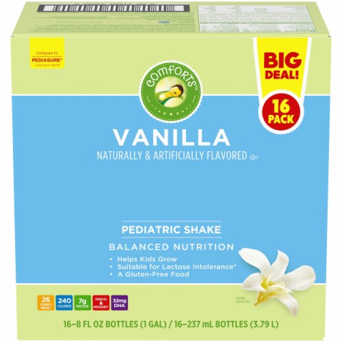 Comforts™ Vanilla Flavored Pediatric Shakes Perspective: front