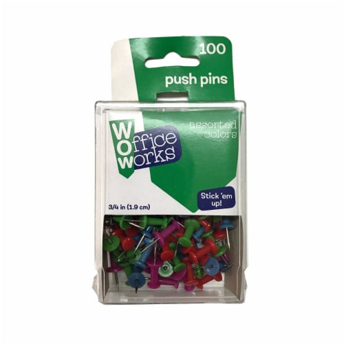 Office Works Push Pins - Assorted, 100 pk - Kroger