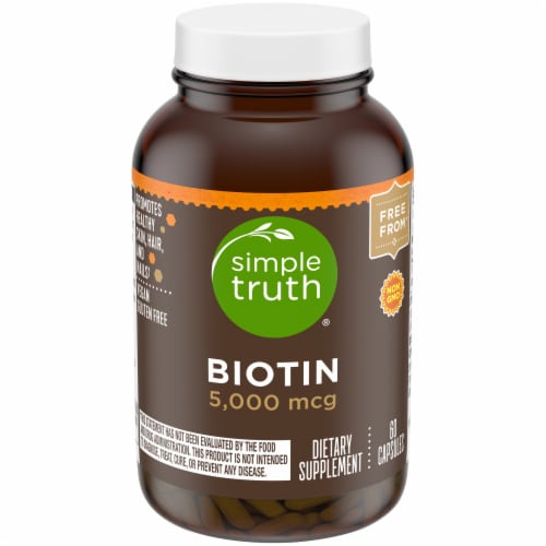 Simple Truth® Biotin Capsules 5000mcg Perspective: front