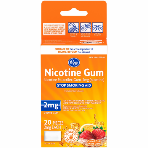 Kroger® Coated Fruit Wave Nicotine Gum 2mg Perspective: front