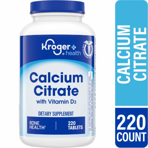 Kroger® Calcium Citrate + Vitamin D3 Dietary Supplement Tablets Perspective: front