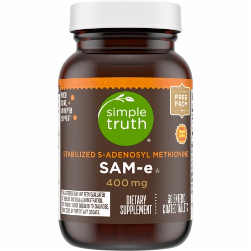 Simple Truth® Stabilized S-Adenosyl Methionine (SAM-e) Coated Tablets 400mg Perspective: front