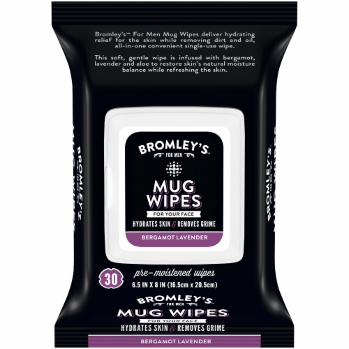Bromley s For Men Bergamot Lavender Mug Wipes Pre Moistened Face