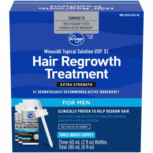 Kroger® Extra Strength Hair Regrowth Treatment for Men, 3 ct / 2 fl oz -  Kroger