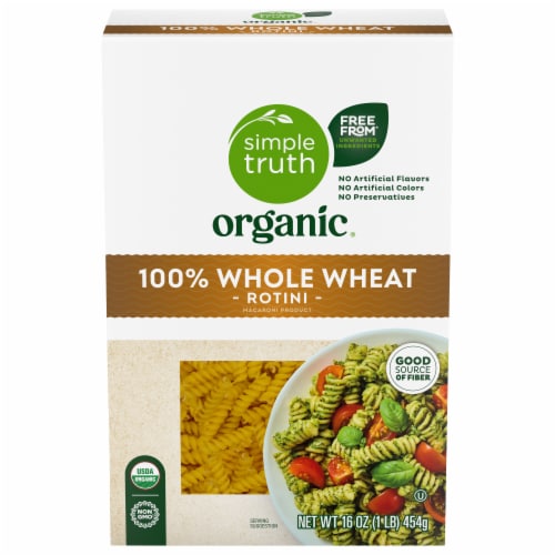 Simple Truth Organic® 100% Whole Wheat Rotini Pasta Perspective: front