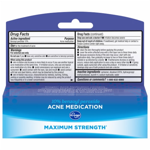 Kroger® Max Strength Acne Gel Treatment Perspective: front