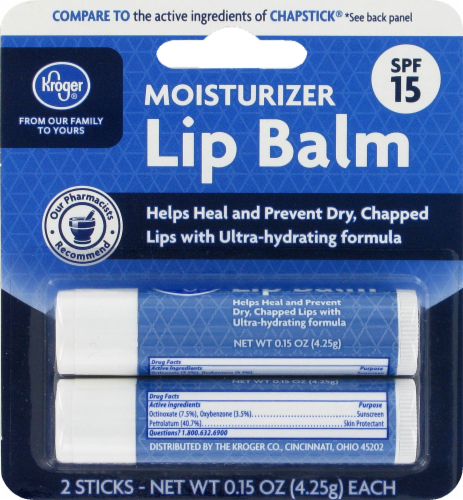 Kroger® Mosturizing Lip Balm SPF 15 Perspective: front
