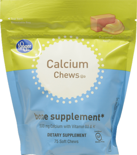 Kroger®  Caramel Flavor Calcium Soft Chews Perspective: front