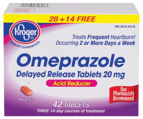 Kroger®  Delayed Release Omeprazole 20mg Perspective: front