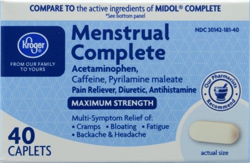 Pamprin Menstrual Pain Relief Multi-Symptom Caplets, Maximum Strenght - 40ct