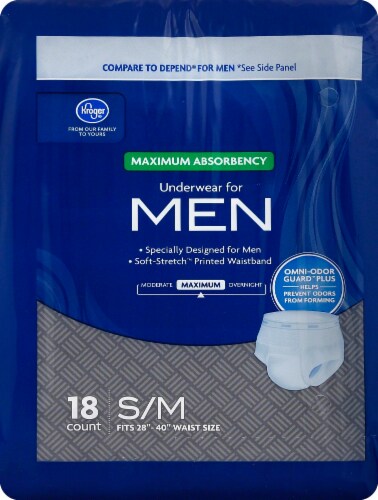 Kroger® Small to Medium Maximum Absorbency Underwear for Men Perspective: front