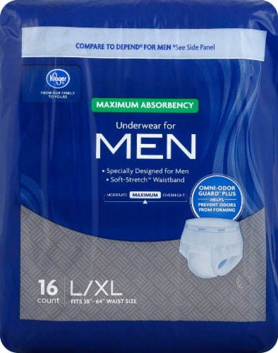 Kroger® Large/Extra Large Maximum Absorbency Underwear for Men Perspective: front