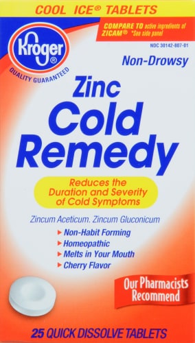 Kroger® Zinc Cold Remedy Quick Dissolve Tablets Perspective: front