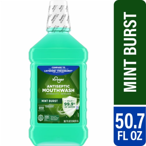 Kroger® Antiseptic Mint Burst Mouth Rinse Perspective: front