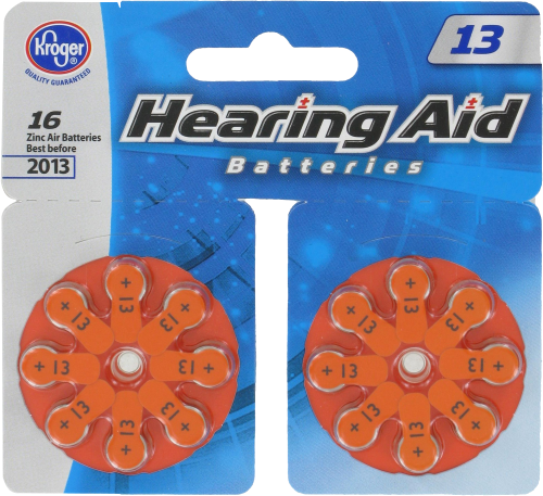Kroger® Hearing Aid Size 13  Batteries - 16 Pack Perspective: front