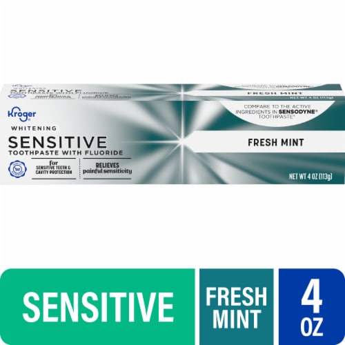 Kroger® Fresh Mint Sensitive Extra Whitening Toothpaste Perspective: front