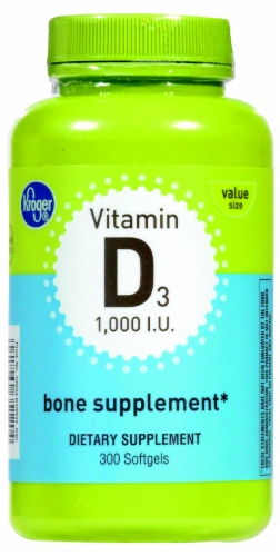 Qfc Kroger Vitamin D3 1000 Iu Bone Supplement Softgels 300 Ct